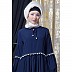 Bohemian frilled abaya- Navy Blue